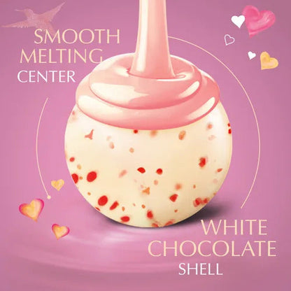 Lindt Chocolate Strawberries and Cream White Chocolate LINDOR Truffles (800-pc, 353 oz)