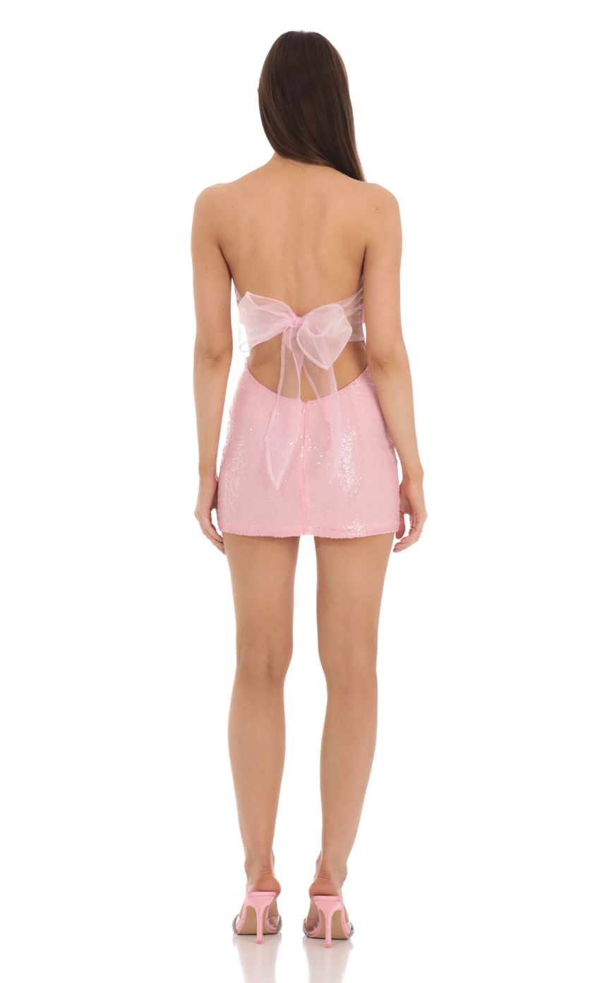 Lucy In The Sky Sequin Strapless Corset Dress in Pink