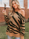 Cupshe Tiger Striped Open-Shoulder Sweater (x2)