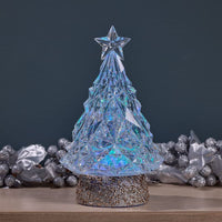 Cracker Barrel Clear Tree Glitter Globe