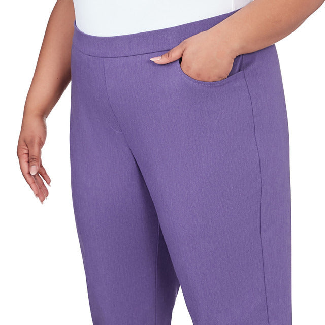 Alfred Dunner Women's Classic Charmed Average Length Pant - IRIS