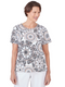 Alfred Dunner Women's Geo Medallion Short Sleeve Crew Neck Tee