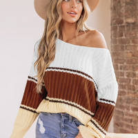 Cupshe Colorblock One-Shoulder Sweater (x2)