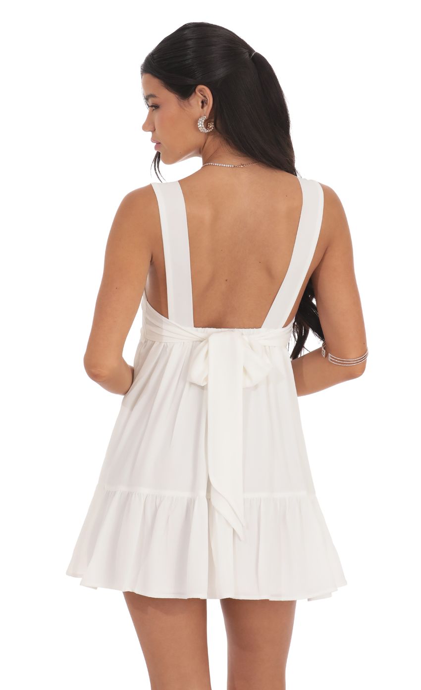 Lucy In The Sky Square Neckline Dress in White