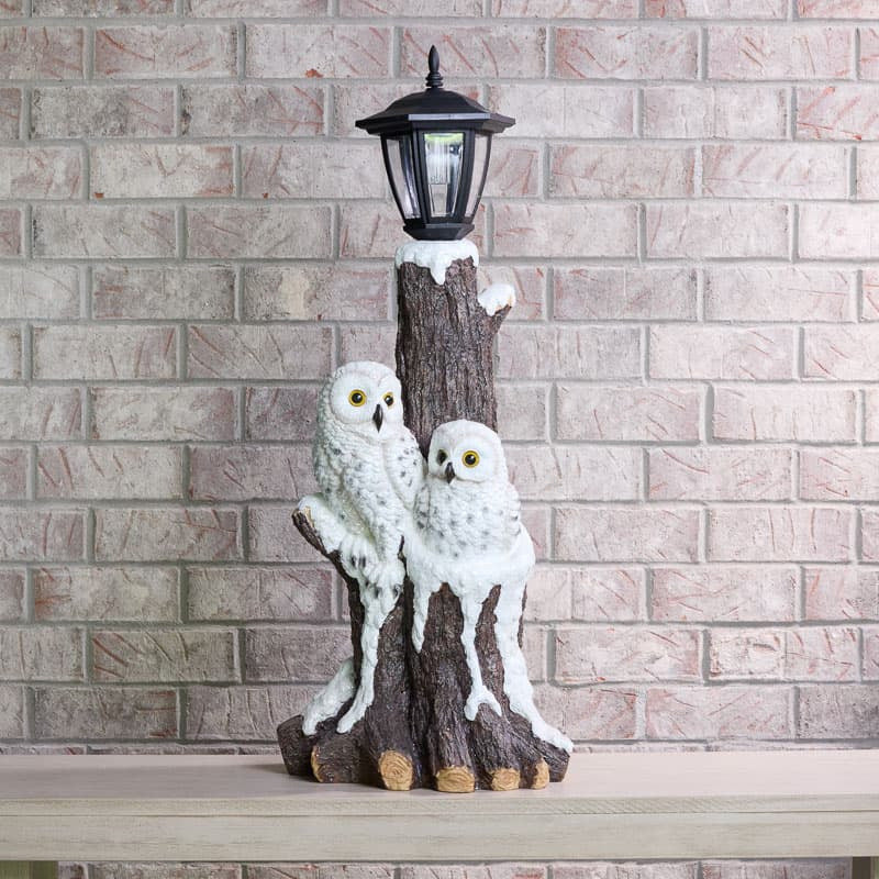 Cracker Barrel Solar Owls On Trunk Lamp Post