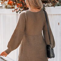 Cupshe V-Neck Crochet Gigot Sleeve Sweater Dress