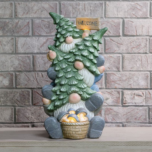 Cracker Barrel LED Stacked Gnome Decor