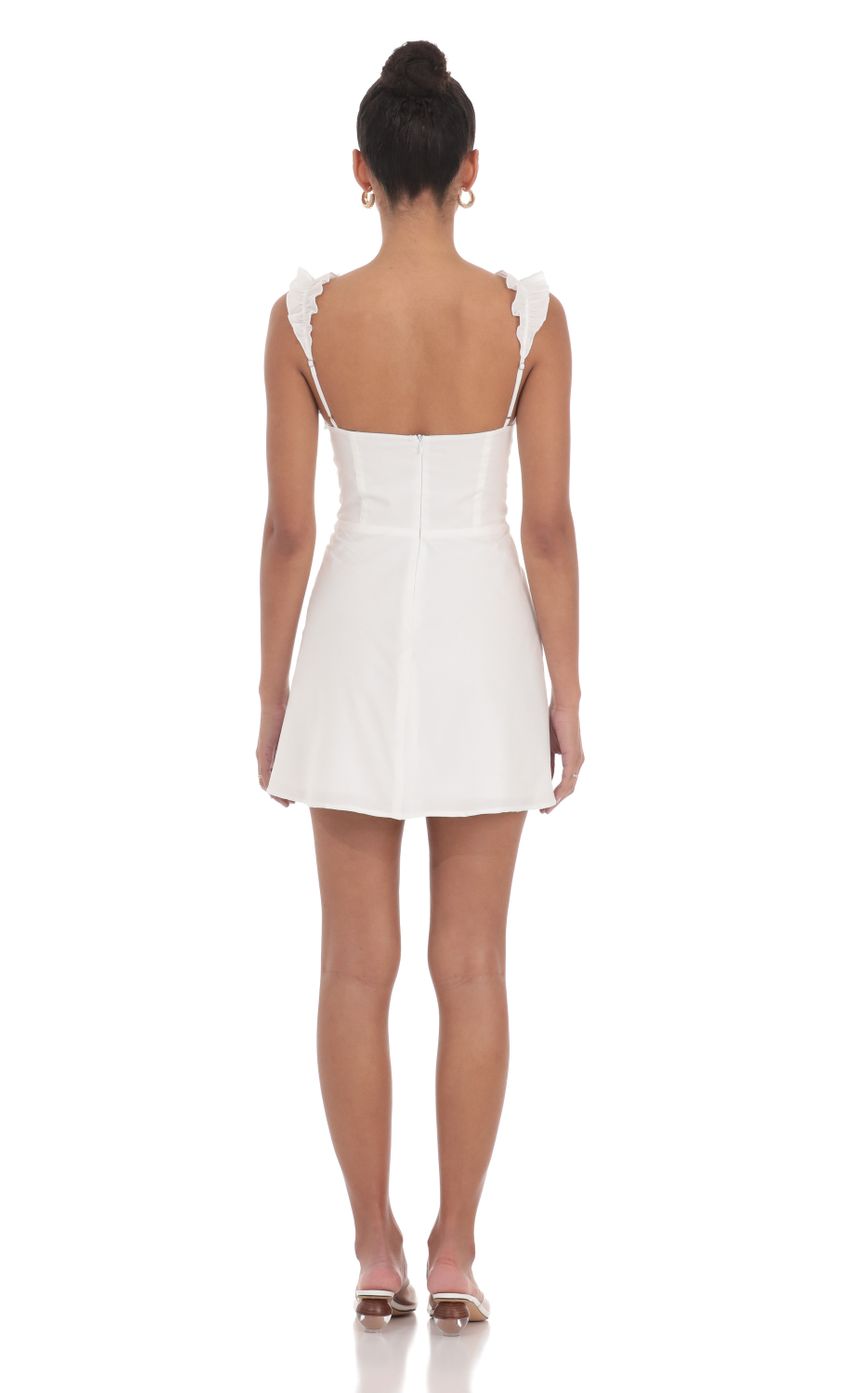 Lucy In The Sky Ruffle Strap A-line Dress in White