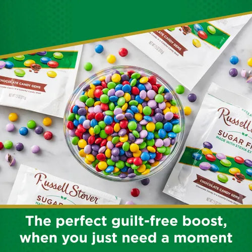 Russell Stover Chocolates Sugar Free Candy Coated Chocolate Gems, 7.5 oz. bag