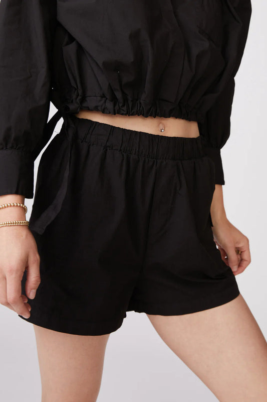 BAILEY/44 Women's Structured Poplin Boxer Short in Black