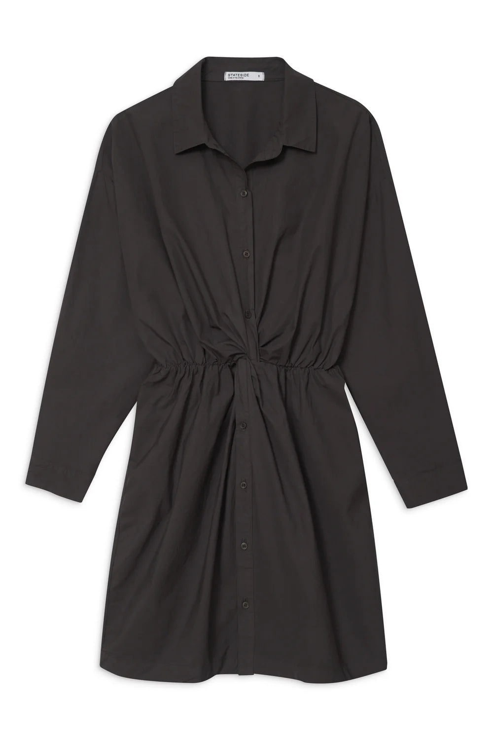 BAILEY/44 Women's Stateside Structured Poplin Front Twist Shirt Dress in Ash