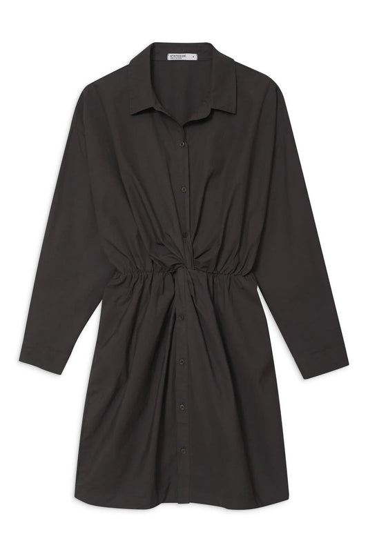 BAILEY/44 Women's Stateside Structured Poplin Front Twist Shirt Dress in Ash