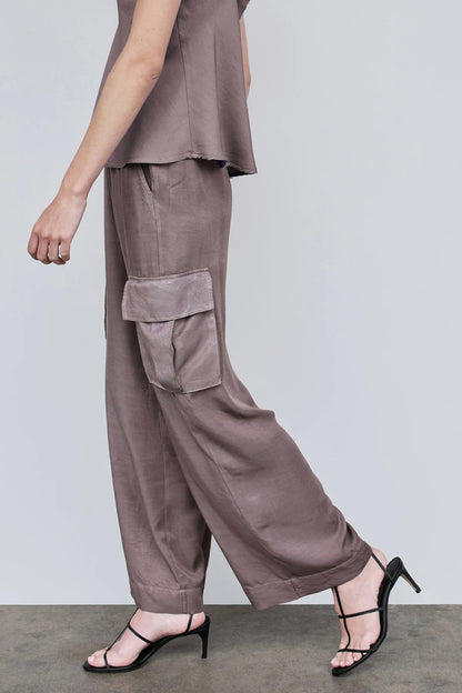 BAILEY/44 Women's Stateside Viscose Satin Cargo Pant