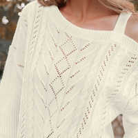 Cupshe Cutout Cable Knit One-Shoulder Sweater (x2)