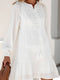 Cupshe White Lace Tie Neck Blouson Sleeve Mini Dress