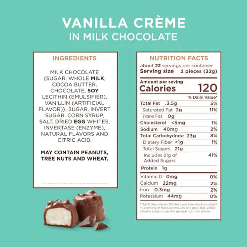 Russell Stover Chocolates Milk Chocolate Vanilla Crémes, 24 oz.