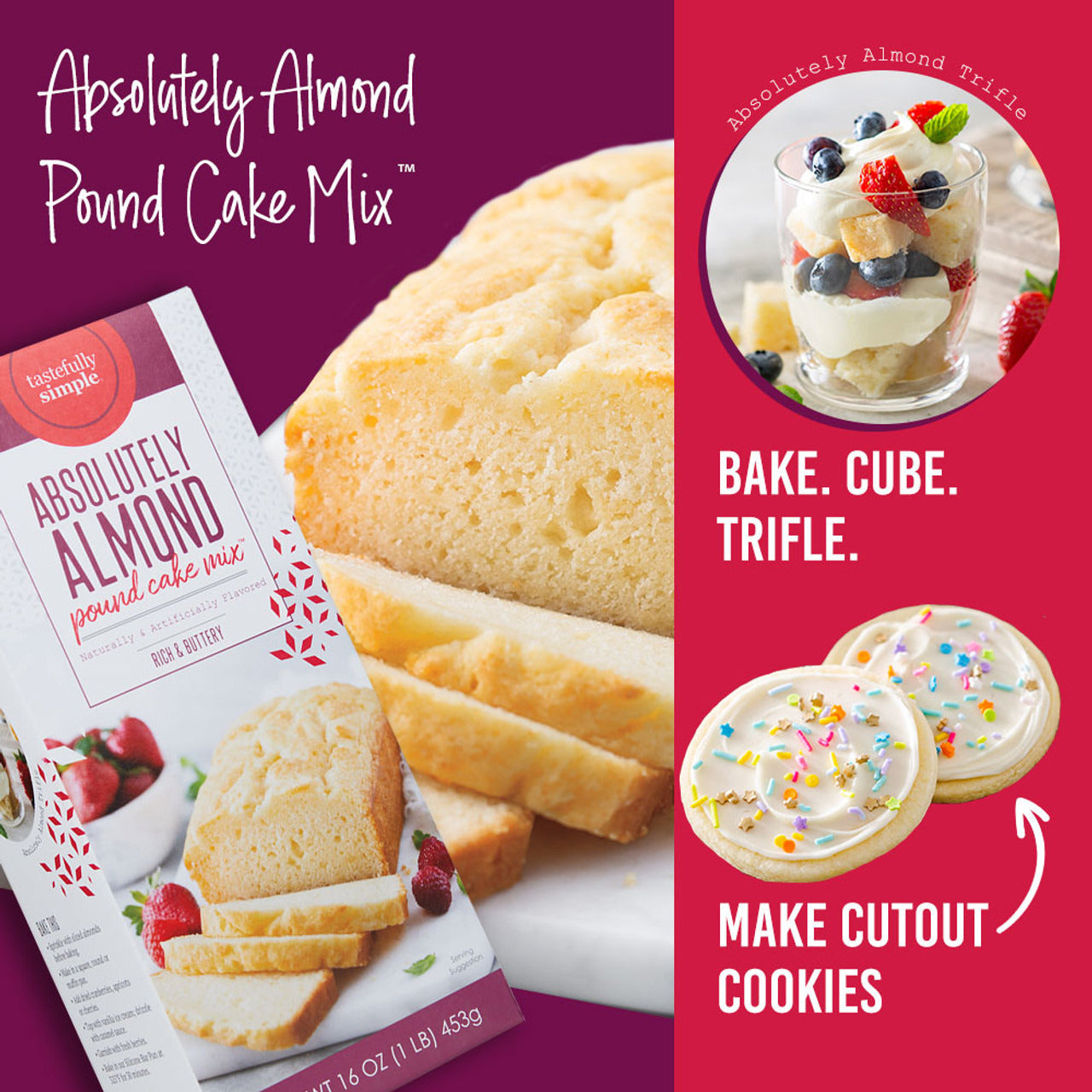 Tastefully Simple Absolutely Almond Pound Cake Mix