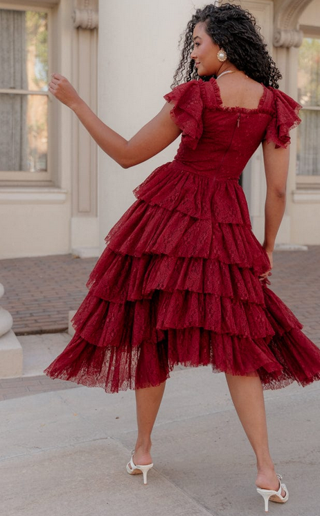 JessaKae Mia Dress - Burgundy