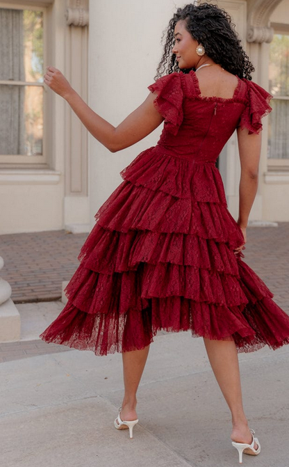 JessaKae Mia Dress - Burgundy