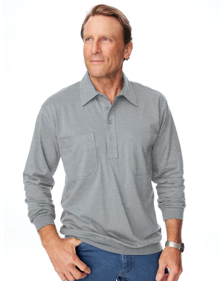 BLAIR John Blair Long-Sleeve Banded-Bottom Polo Top 2