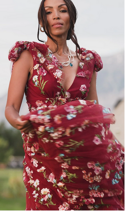 JessaKae Margaret Midi Dress - Red Dahlia