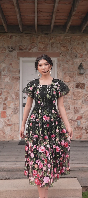 JessaKae Rose Dress - Black