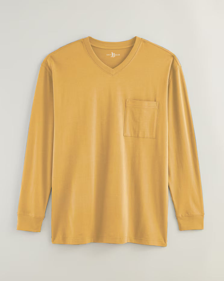 BLAIR John Blair Everyday Jersey Knit Long-Sleeve Pocket V-Neck Tee Top 3