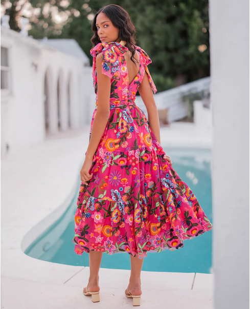 JessaKae Hibiscus Dress - Fuchsia Floral