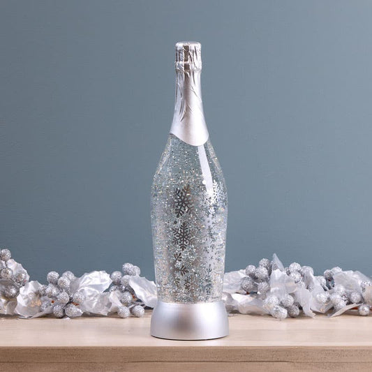 Cracker Barrel Champagne Bottle Glitter Globe