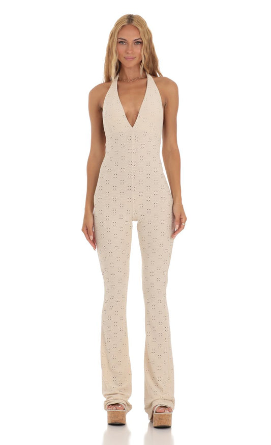 Lucy In The Sky Jumpsuit in Cream