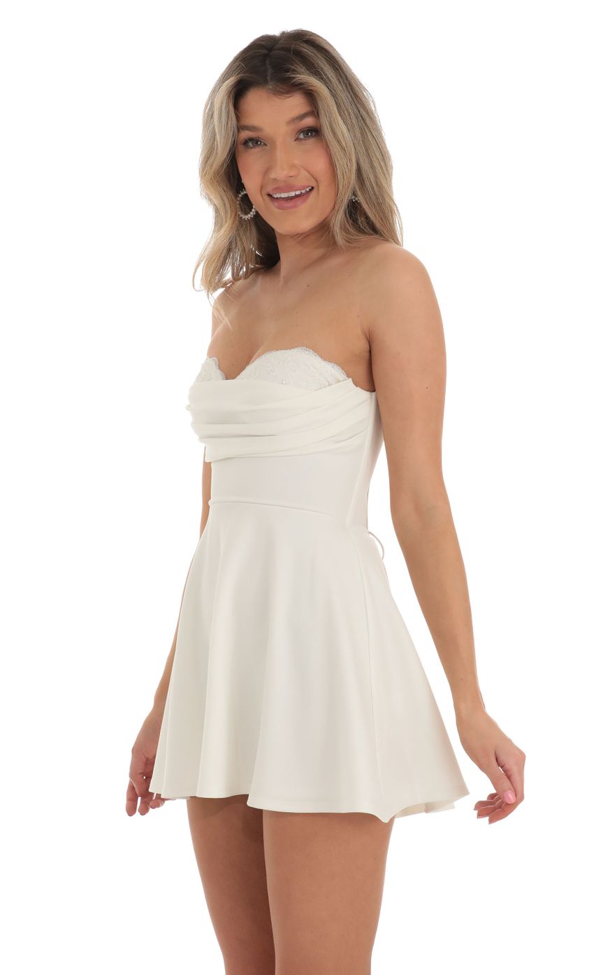 Lucy In The Sky Lace Bust Flare Dress in White