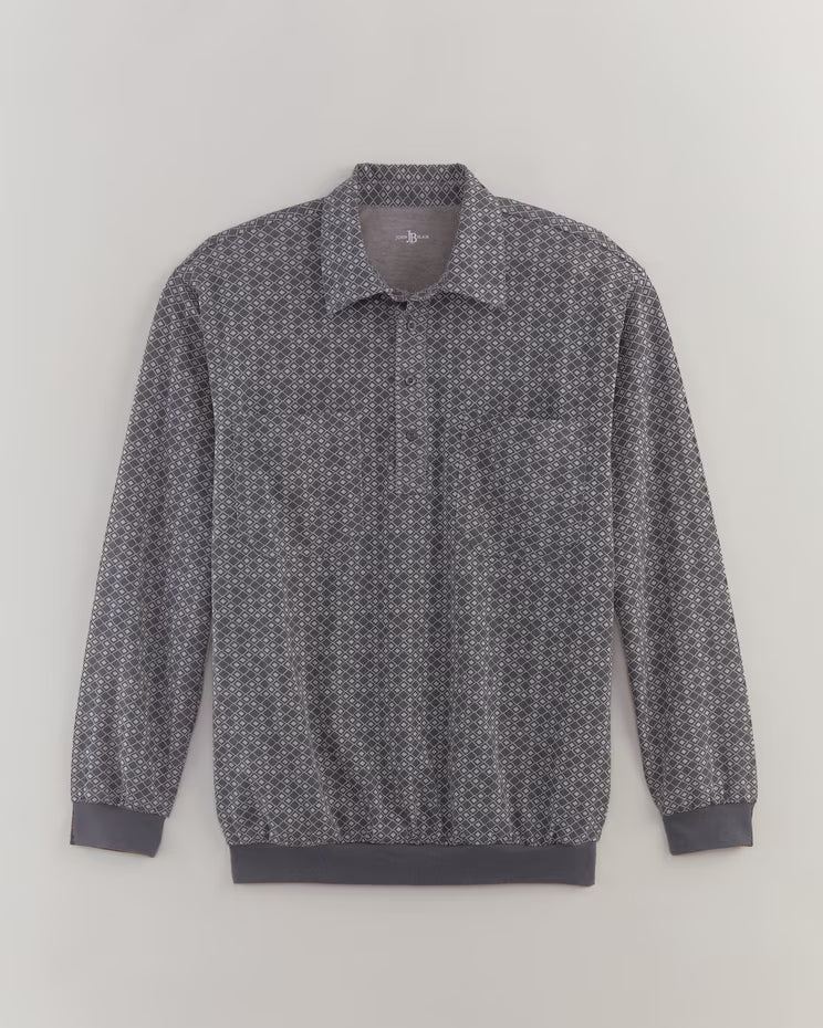 BLAIR John Blair Long-Sleeve Banded-Bottom Polo Top 2