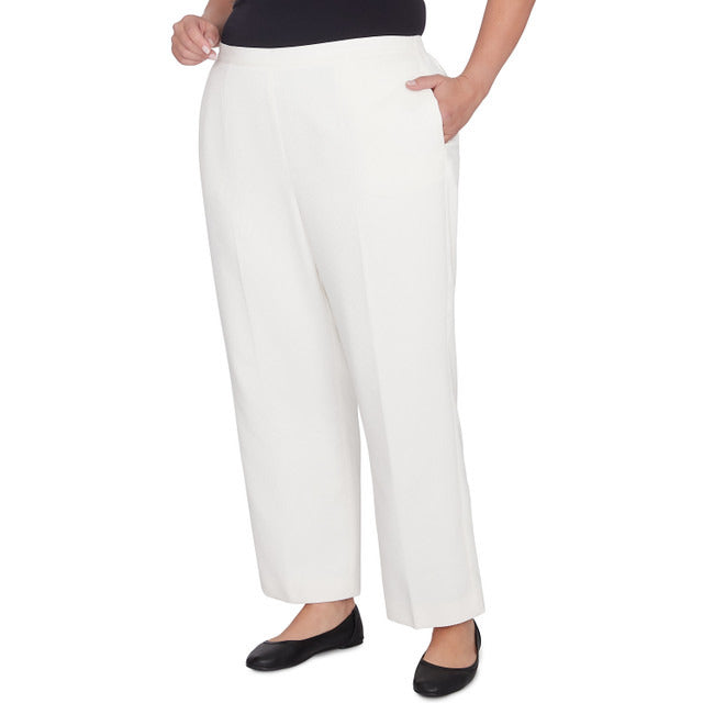 Alfred Dunner Women's Copenhagen Corduroy Short Length Pant - WINTER WHITE