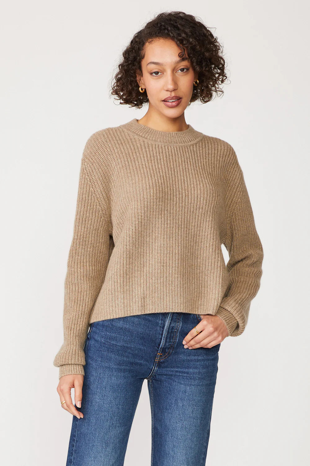 BAILEY/44 Women's Stateside Ribbed Cashmere Tall Collar Sweater