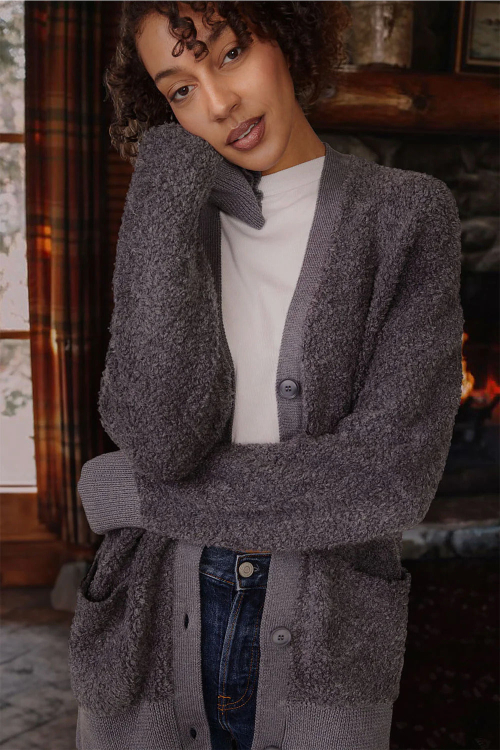 BAILEY/44 Women's Stateside Rabassa Cardigan in Charcoal