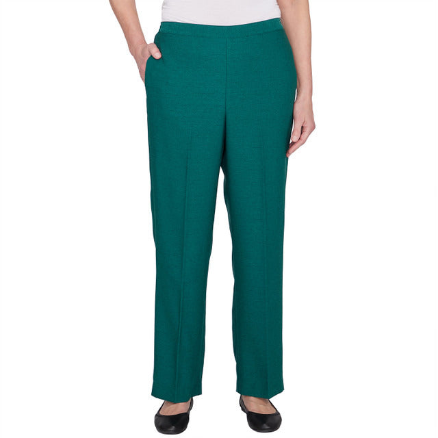 Alfred Dunner Women's Classic Emerald Isle Medium Length Pant - EMERALD