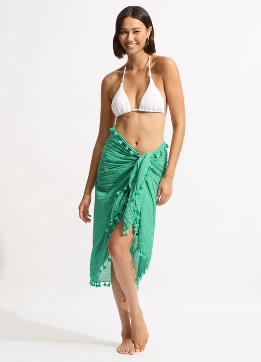 Seafolly Women's Cotton Gauze Sarong - Jade