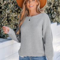 Cupshe Gray Chunky Knit Drop Sleeve Sweater (x2)