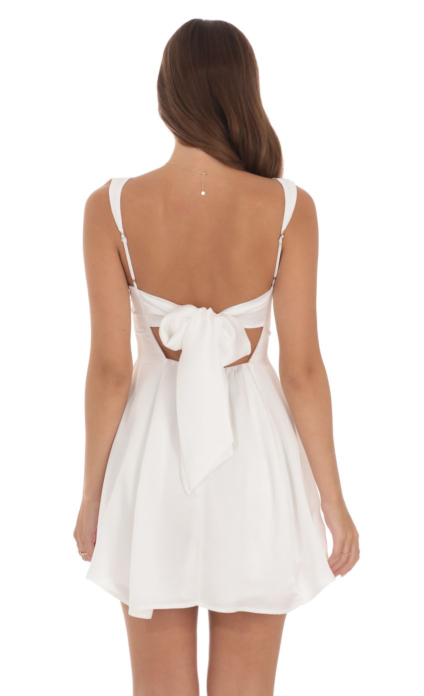 Lucy In The Sky Fit and Flare satin Dress in White