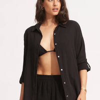 Seafolly Women's Classic Beach Shirt - Black