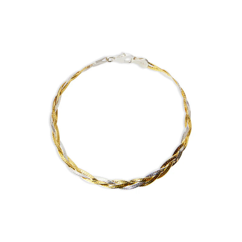 ARGENTO VIVO THE TWO TONE BRAIDED HERRINGBONE BRACELET