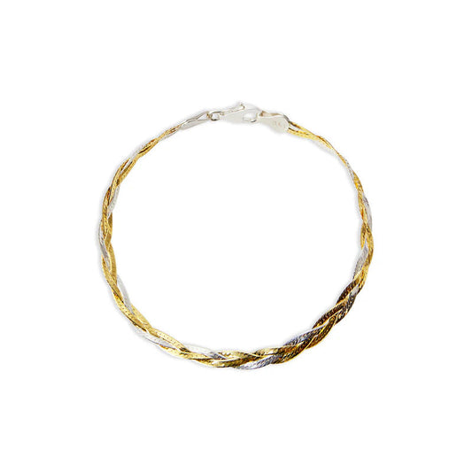 ARGENTO VIVO THE TWO TONE BRAIDED HERRINGBONE BRACELET