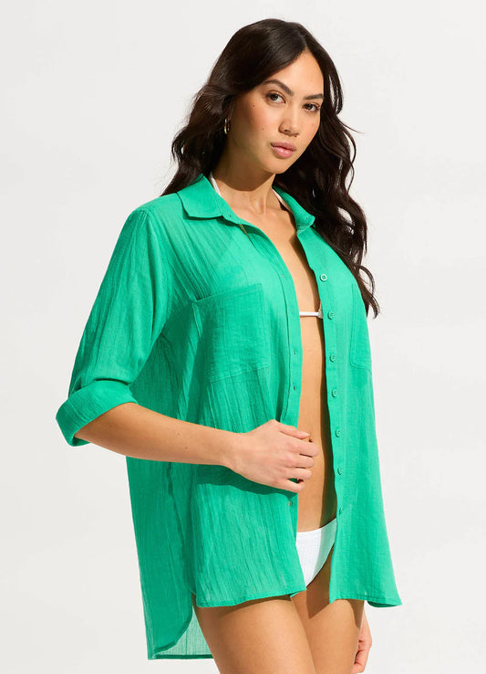 Seafolly Women's Breeze Beach Shirt - Jade