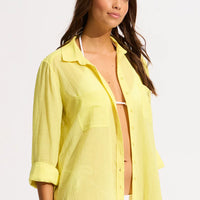 Seafolly Women's Breeze Beach Shirt - Lime Light