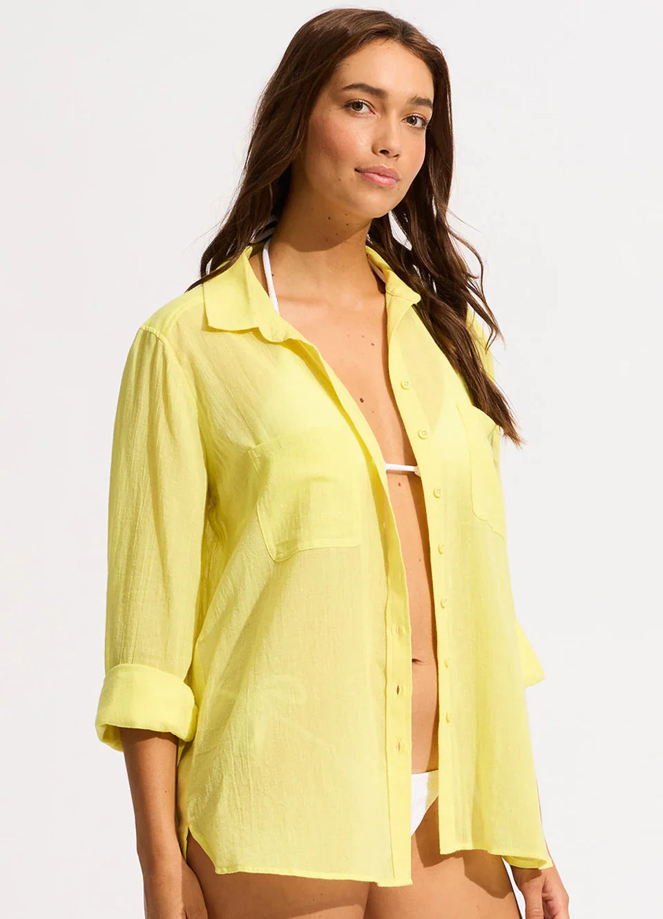 Seafolly Women's Breeze Beach Shirt - Lime Light