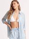 Seafolly Women's Stripe Beach Shirt - Powder Blue