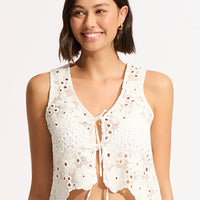 Seafolly Women's Crochet Top - White