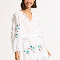 Seafolly Women's Eden Embroidery Top - White