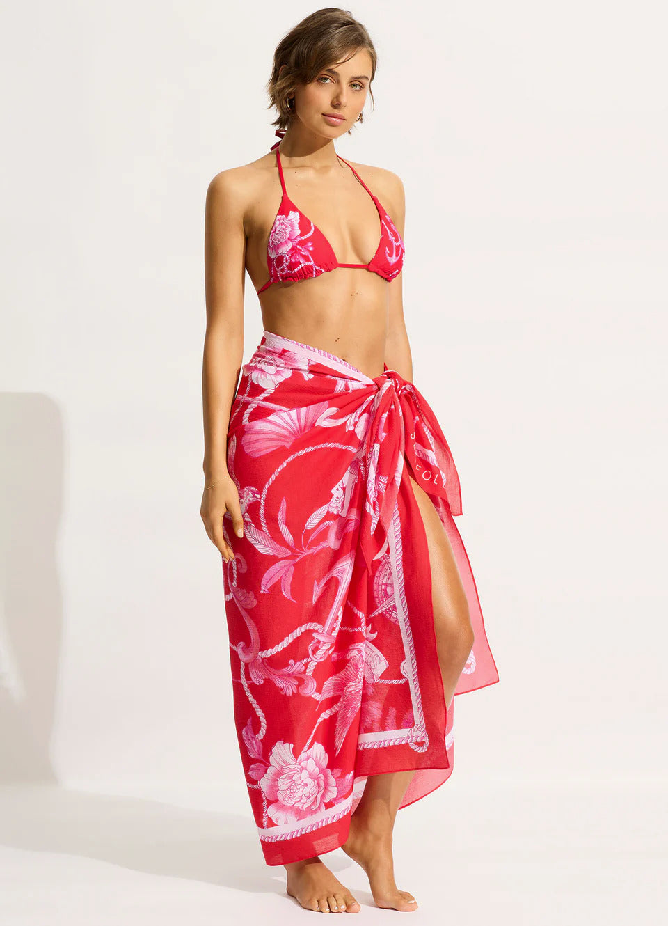 Seafolly Women's Ahoy Sarong - Chilli Red