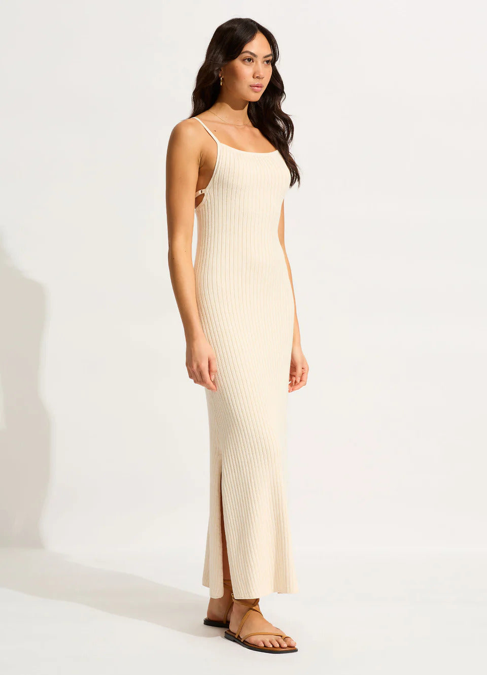 Seafolly Women's Wavelength Maxi Knit Dress - Ecru